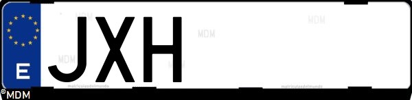 Matrícula española JXH, correspondiente al año 2017