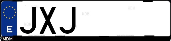 Matrícula española JXJ, correspondiente al año 2017