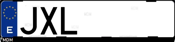 Matrícula española JXL, correspondiente al año 2017