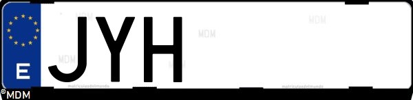 Matrícula española JYH, correspondiente al año 2017