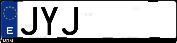 Matrícula española JYJ, correspondiente al año 2017