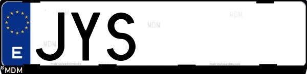 Matrícula española JYS, correspondiente al año 2017