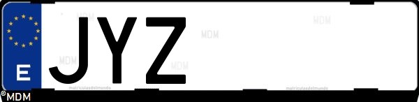 Matrícula española JYZ, correspondiente al año 2017