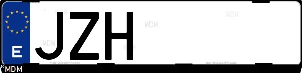 Matrícula española JZH, correspondiente al año 2017