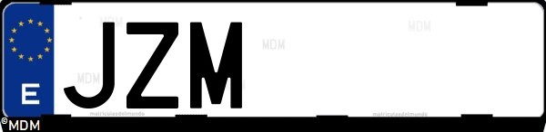 Matrícula española JZM, correspondiente al año 2017