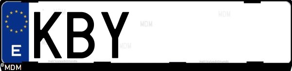 Matrícula española KBY, correspondiente al año 2017