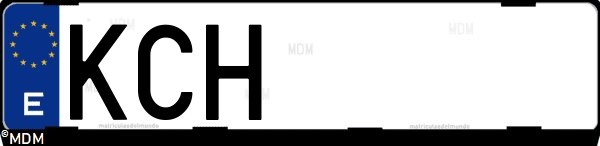 Matrícula española KCH, correspondiente al año 2017