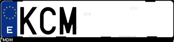 Matrícula española KCM, correspondiente al año 2017