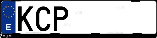 Matrícula española KCP, correspondiente al año 2017