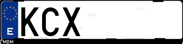Matrícula española KCX, correspondiente al año 2017