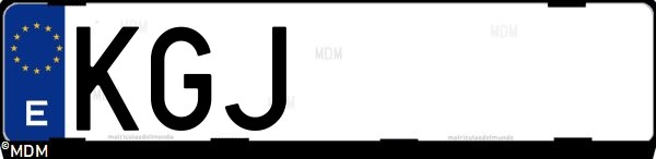 Matrícula española KGJ, correspondiente al año 2017