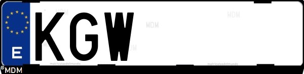 Matrícula española KGW, correspondiente al año 2018
