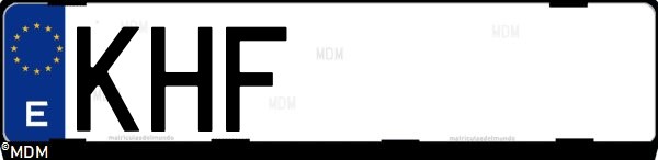 Matrícula española KHF, correspondiente al año 2018
