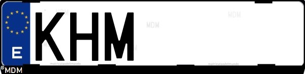 Matrícula española KHM, correspondiente al año 2018