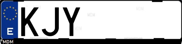 Matrícula española KJY, correspondiente al año 2018