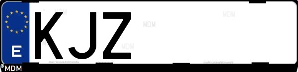 Matrícula española KJZ, correspondiente al año 2018
