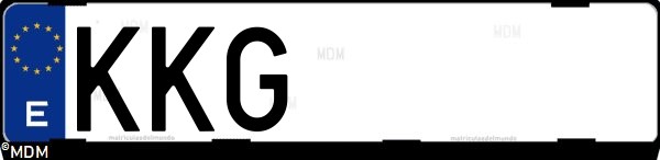 Matrícula española KKG, correspondiente al año 2018