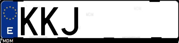 Matrícula española KKJ, correspondiente al año 2018