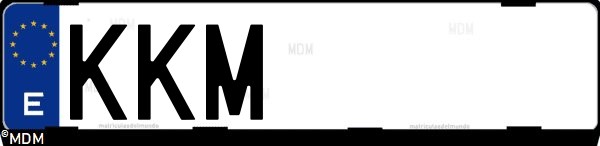 Matrícula española KKM, correspondiente al año 2018