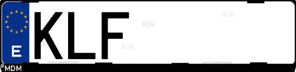 Matrícula española KLF, correspondiente al año 2018