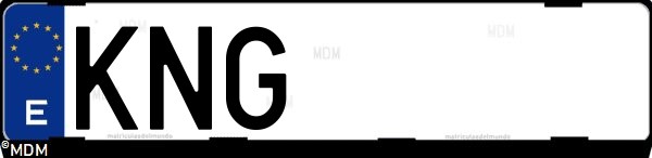 Matrícula española KNG, correspondiente al año 2018