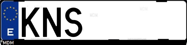 Matrícula española KNS, correspondiente al año 2018