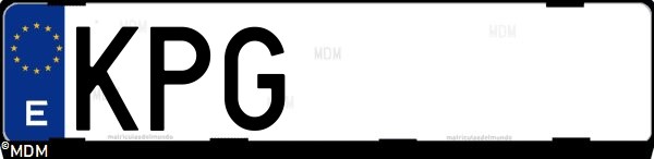 Matrícula española KPG, correspondiente al año 2018