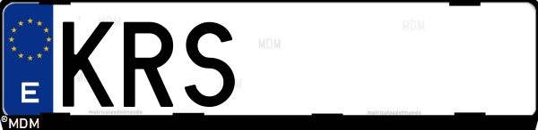 Matrícula española KRS, correspondiente al año 2018
