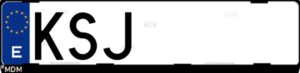 Matrícula española KSJ, correspondiente al año 2018