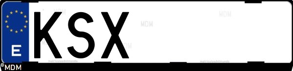 Matrícula española KSX, correspondiente al año 2019