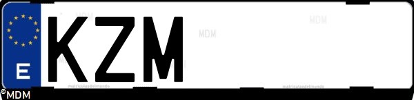 Matrícula española KZM, correspondiente al año 2019