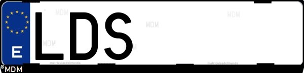 Matrícula española LDS, correspondiente al año 2020