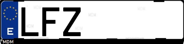 Matrícula española LFZ, correspondiente al año 2020