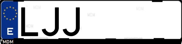 Matrícula española LJJ, correspondiente al año 2020