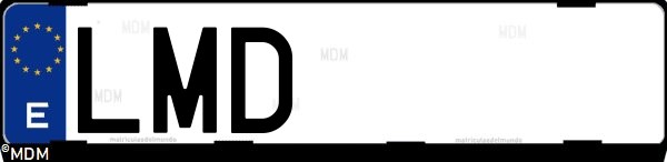 Matrícula española LMD, correspondiente al año 2021