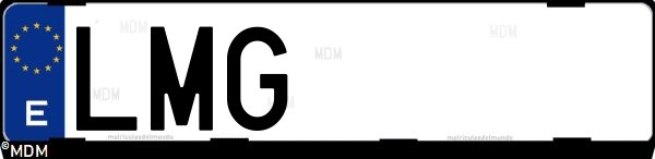 Matrícula española LMG, correspondiente al año 2021