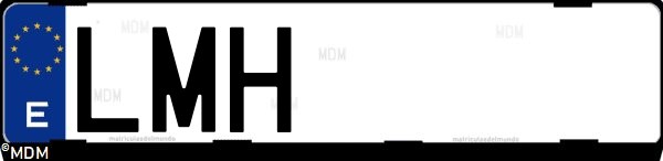 Matrícula española LMH, correspondiente al año 2021