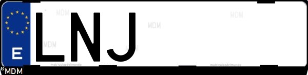 Matrícula española LNJ, correspondiente al año 2021