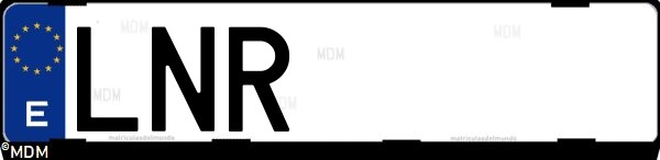 Matrícula española LNR, correspondiente al año 2021