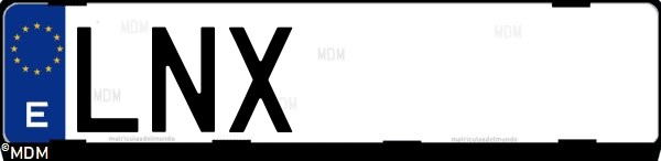 Matrícula española LNX, correspondiente al año 2021
