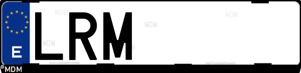 Matrícula española LRM, correspondiente al año 2021