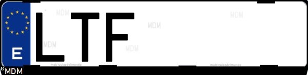 Matrícula española LTF, correspondiente al año 2021
