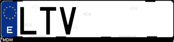 Matrícula española LTV, correspondiente al año 2021