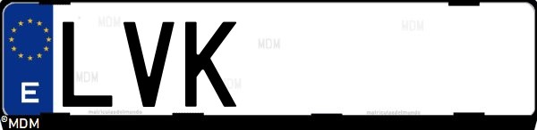 Matrícula española LVK, correspondiente al año 2021