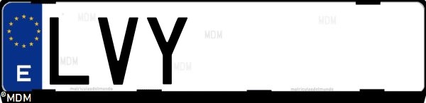 Matrícula española LVY, correspondiente al año 2022