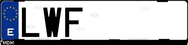 Matrícula española LWF, correspondiente al año 2022