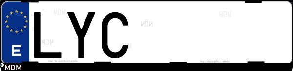 Matrícula española LYC, correspondiente al año 2022