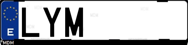 Matrícula española LYM, correspondiente al año 2022
