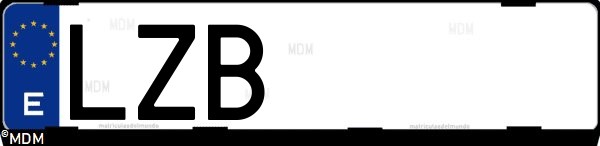 Matrícula española LZB, correspondiente al año 2022