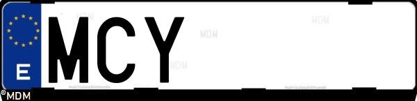 Matrícula española MCY, correspondiente al año 2022